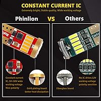 Vista 3 de PHINLION 194 bombillas LED amarillo ámbar superbrillante 168 2825 2827 T10 W5W bombillas LED de repuesto para placa de matrícula de automóvil