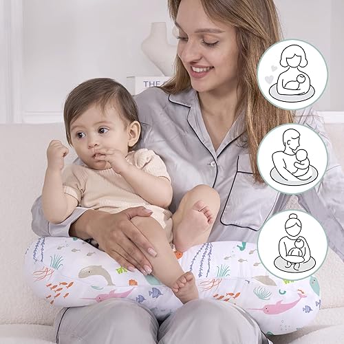 Miniatura 3 de Little Grape Land Almohada de lactancia, almohadas de lactancia materna, almohada de apoyo para bebés para lactancia, alimentación con biberón,