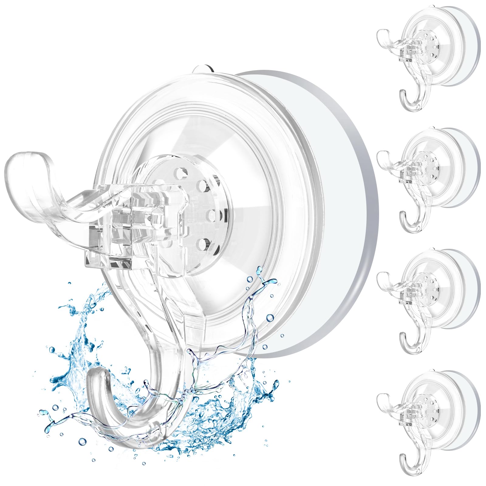 AENTGIU Strong Suction Cup Hooks, 5 Pack Wreath Hangers for Front Door with Adhesive Suction Tab Hold up to 11LB, Watertight Removable Suction Cups Wreath Holder for Glass Door Wood All Surfaces