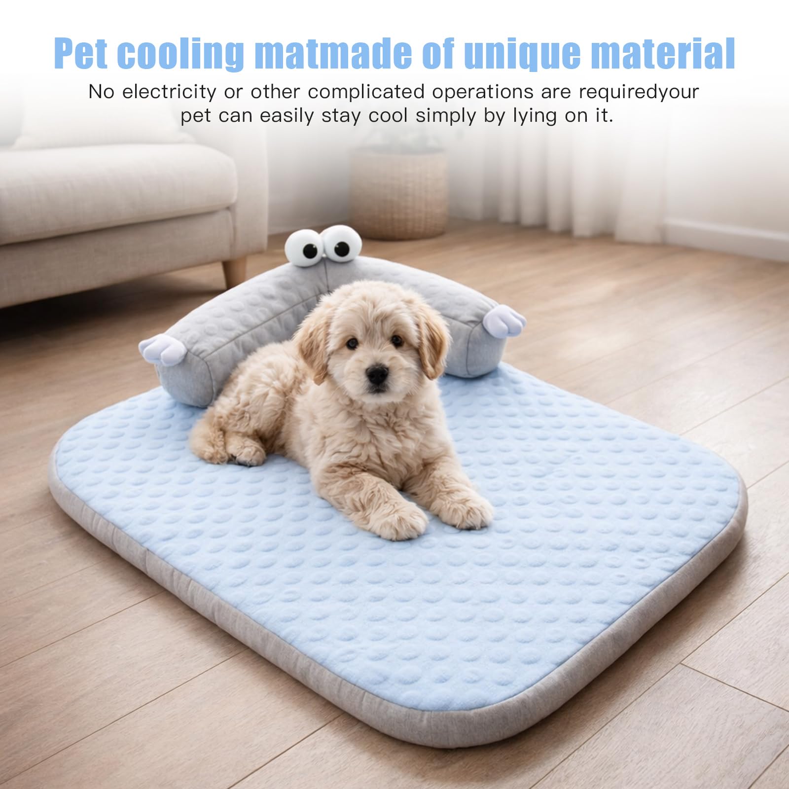 Letto refrigerante per cani e gatti – Tappetino rinfrescante in seta di ghiaccio con rivestimento lavabile – ortopedico e antiscivolo per l'estate – ideale per canili, auto e appartamento