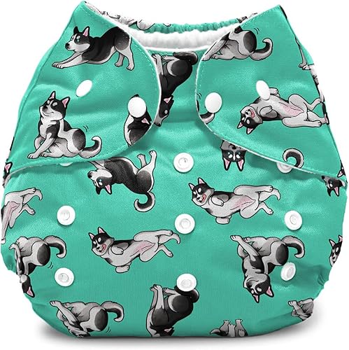 Vista 18 de WIRESTER Pañal de tela para bebé, tamaño único, ajustable, lavable, reutilizable, pañal de bolsillo de tela para bebé, Bulldog Inglés, posturas