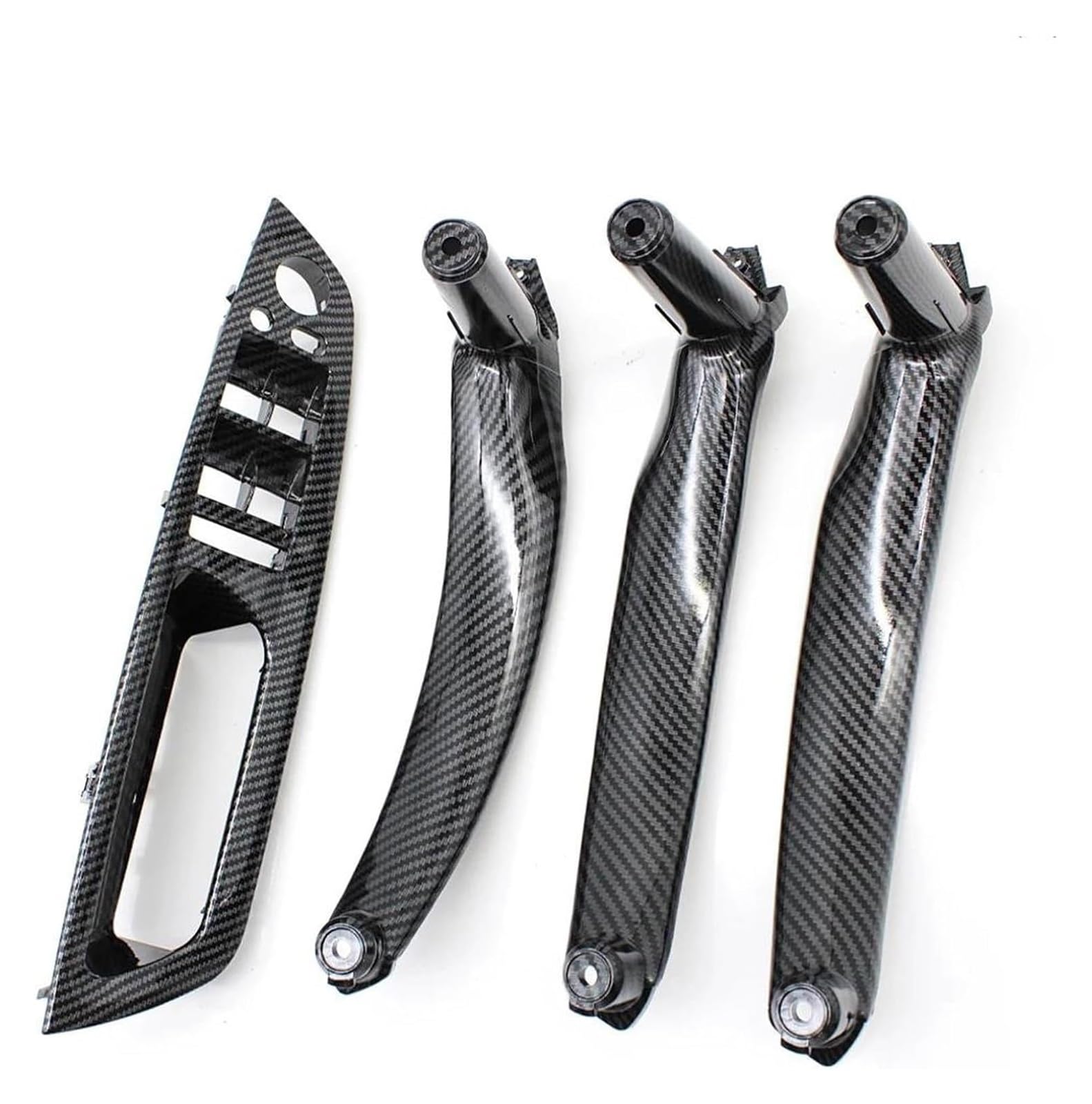 FANGZIQQ for X5 X6 E70 E71 E72 2007-2014 LHD RHD Interior Door Armrest Pull Handle Cover Trim Replacement Car Inner Door Handle(Lhd Carbon Set)