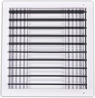 Cubierta de ventilación Rejillas y respiraderos Rejilla de aire de registro de techo/pared lateral de plástico con acabado blanco brillante de 4 vías W12" x H12", equipo de ventilación de ventilación,