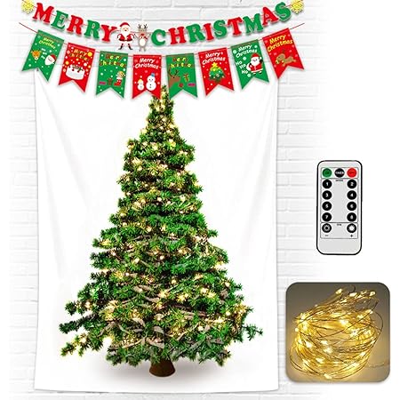 Amazon 4点セット クリスマス タペストリーencologiクリスマス飾り物 クリスマス ツリー 壁掛け 装飾布 ポスター 背景布 壁飾り 多機能 リビング ベッドルーム 部屋 窓 お店 個性ギフト 人気 お祝い クリスマスデコレーション 100ｘ150cm クリスマス雑貨 おもちゃ