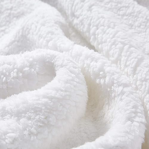 Miniatura 2 de Amélie Home Manta reversible de punto trenzado sherpa, suave, acogedora y cálida, para sofá, cama, sala de estar, gris, 50 x 60 pulgadas