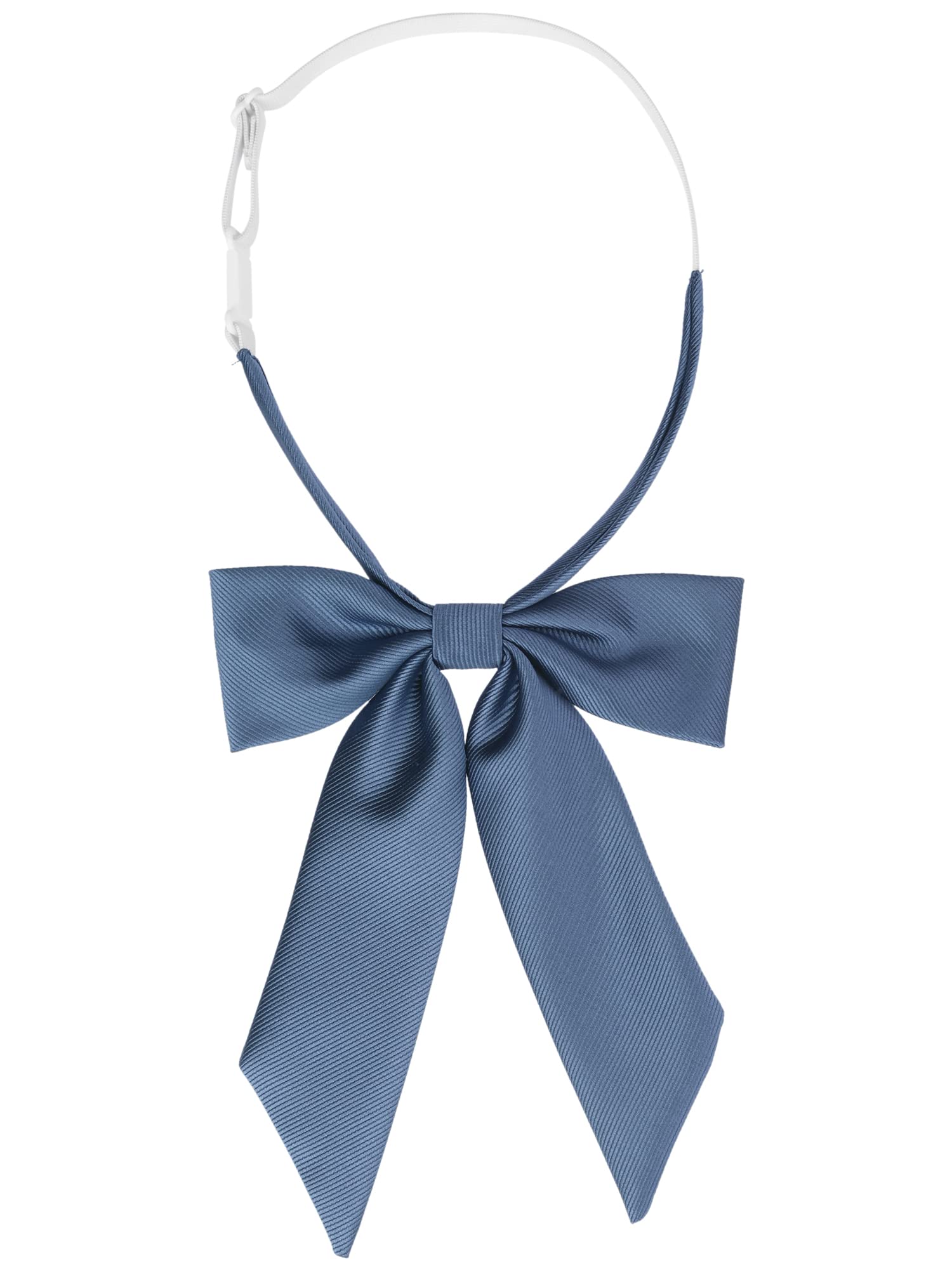 Elerevyo Women's Bow Ties Solid Color Western Ribbon Pre-Tied Bowties for School Uniform One Size Royal Blue