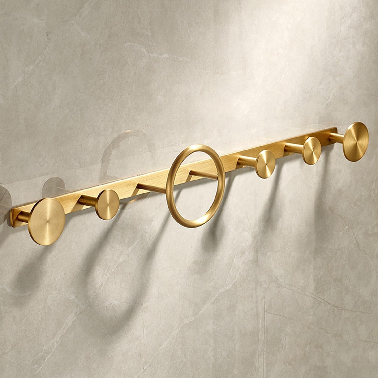 Perchero Dorado para Pared, Toallero Impermeable para Baño, Ganchos De Pared De Hierro para Llaves Sombreros Bufandas Bolsos(52cm/20.4in)