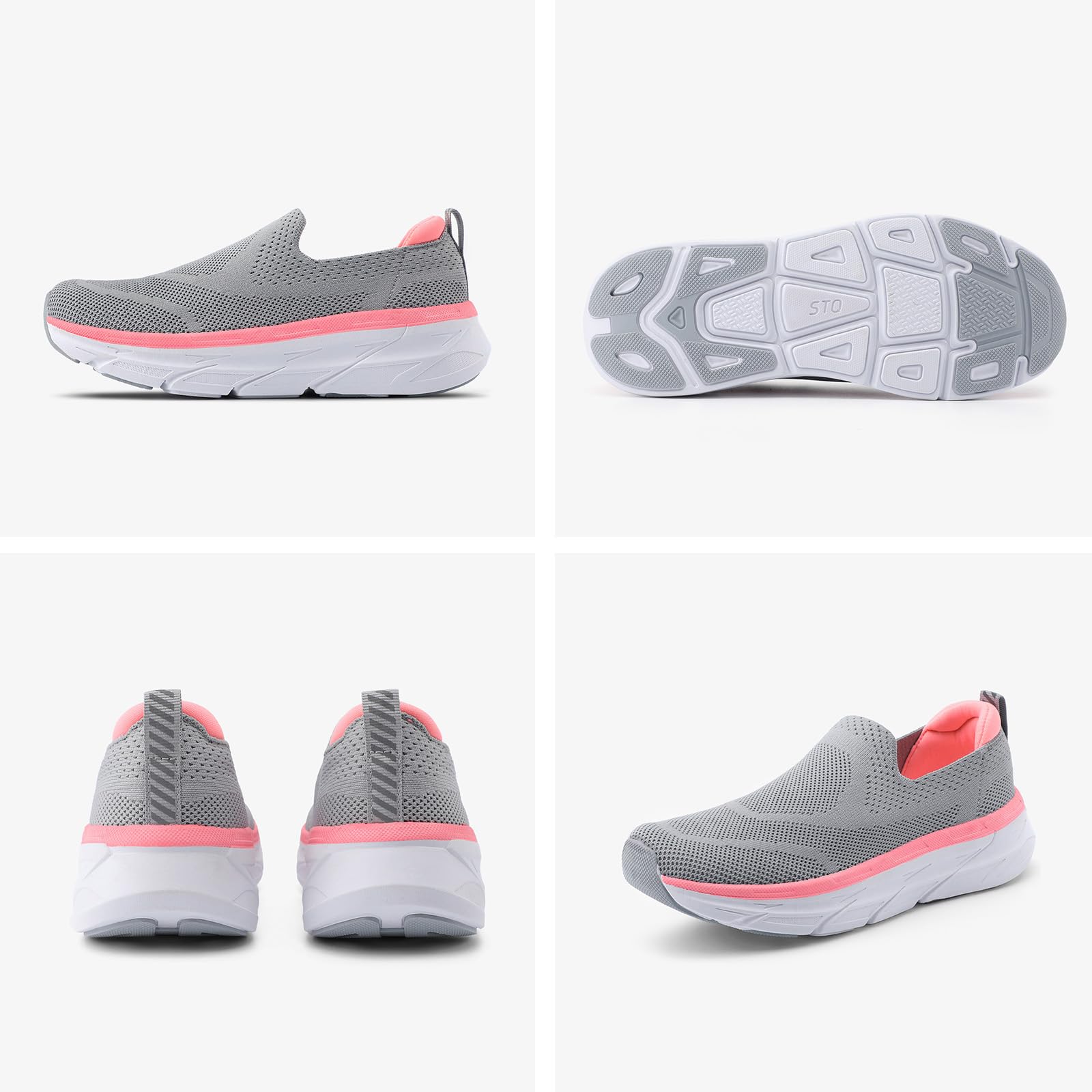 STQ Zapatos para caminar de las mujeres zapatos casuales con cordones para arriba zapatillas de deporte