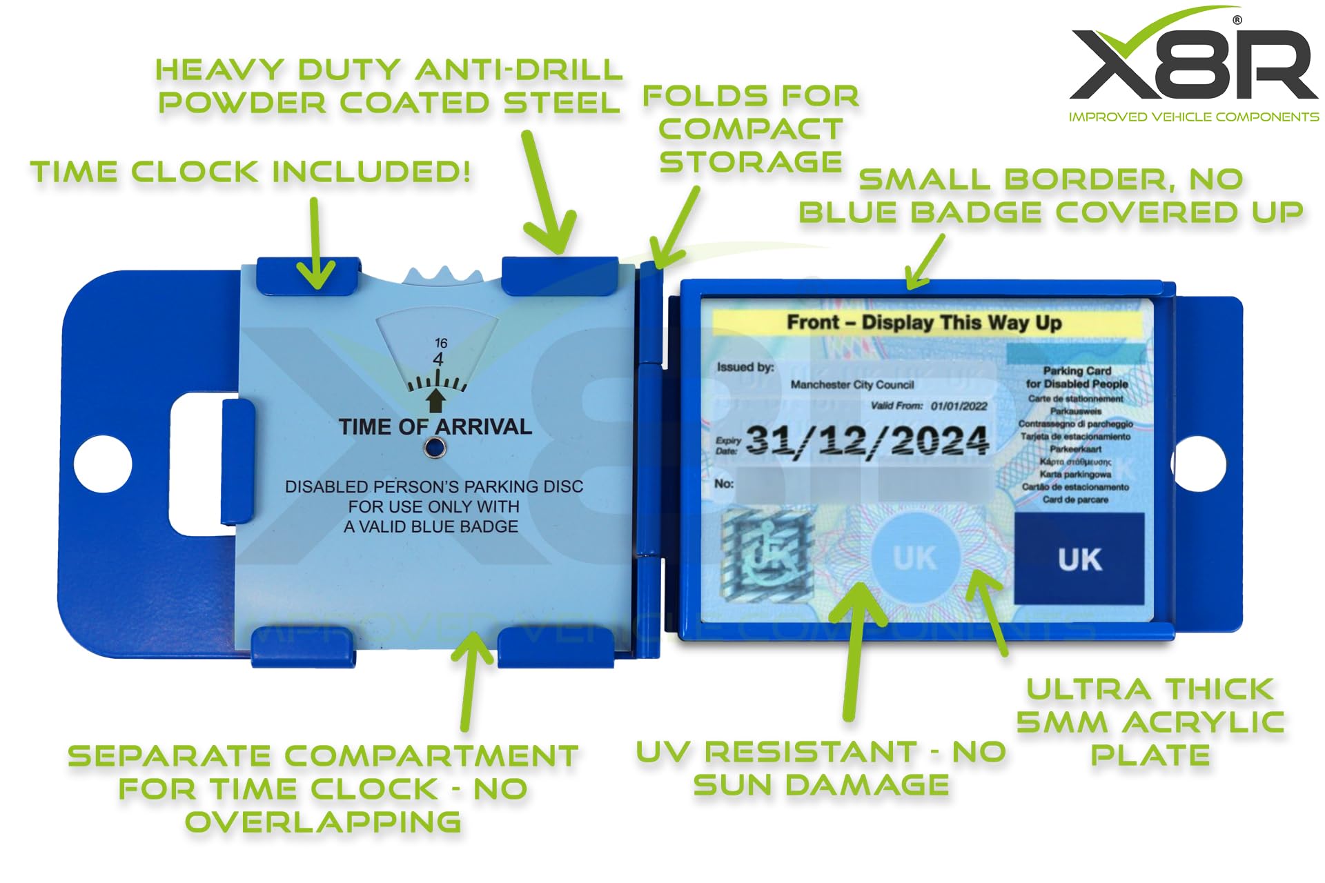 Folding Blue Badge Guard Disability Badge Guard Lock Wallet Purse Steering - Image 3