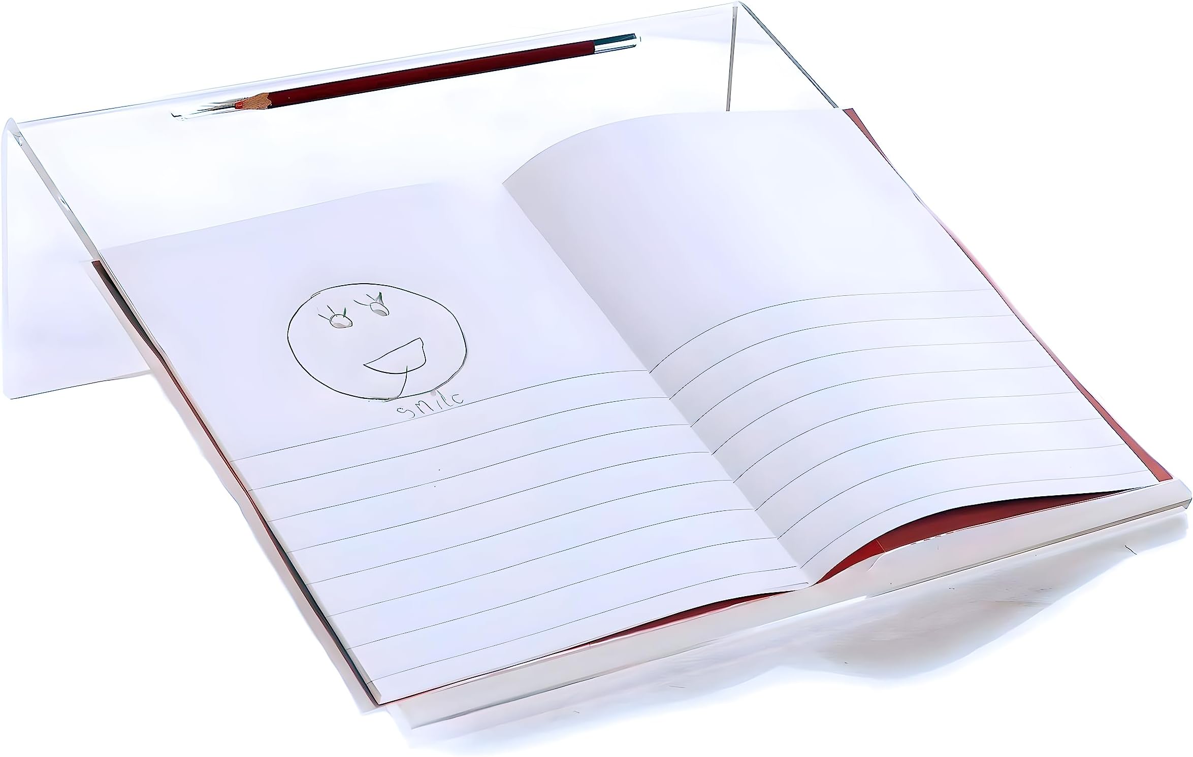 Clear Acrylic Ergonomic Writing Slope, Extra Wide For Better Writing Posture, 20 Degree Angle, Anti Slip with Pen Holder - Educational & SEN Resource - by Playlearn