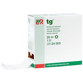 Lohmann & Rauscher tg Tubular Bandage, Seamless Knit Stockinette Wrap for Lymphedema Compression Bandaging,Lightweight,Breathable & Reusable Elastic Bandage, Size 5, 20 m Roll