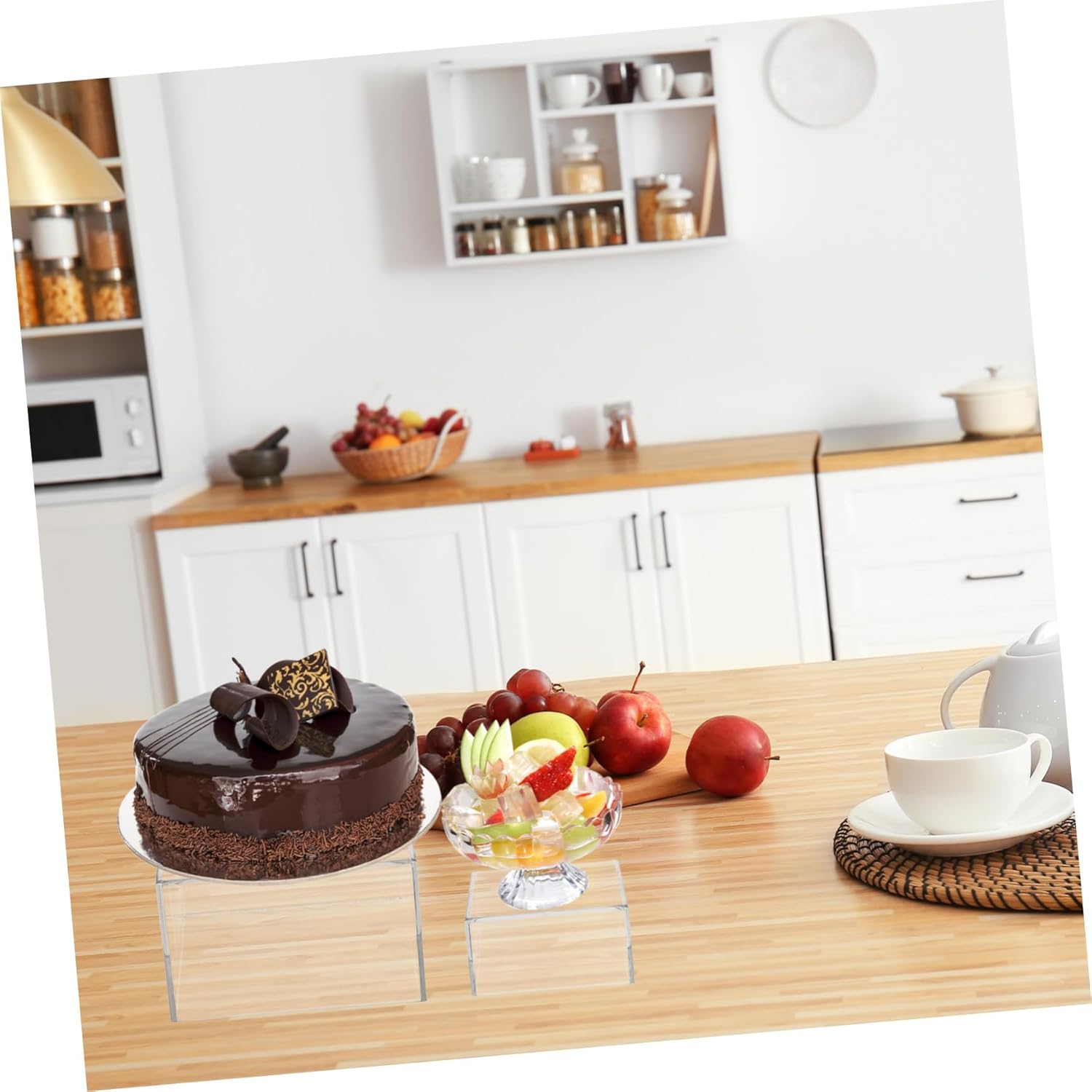 1 Set Transparent Acrylic Dessert Display Stands Party Cake Holders for Birthdays Weddings and Tea Gatherings Elegant Buffet Risers for Cakes and Pastries