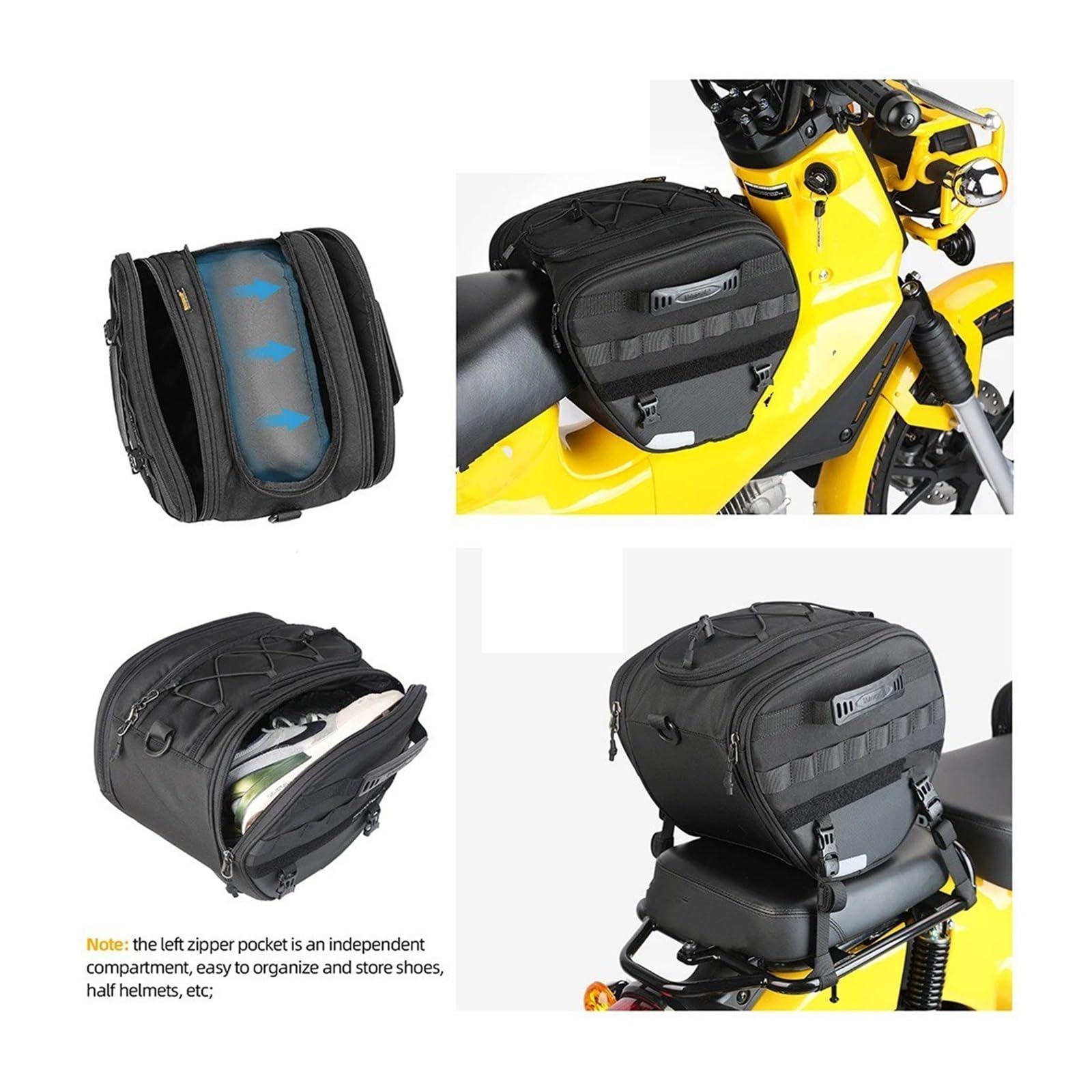Borsa Moto Borsa Per Tunnel Motore Adatta Per Scooter/moto Underbone Multifunzione 15L Motocross Sedile Posteriore Zaino Ciclismo Selle Moto Bagagli
