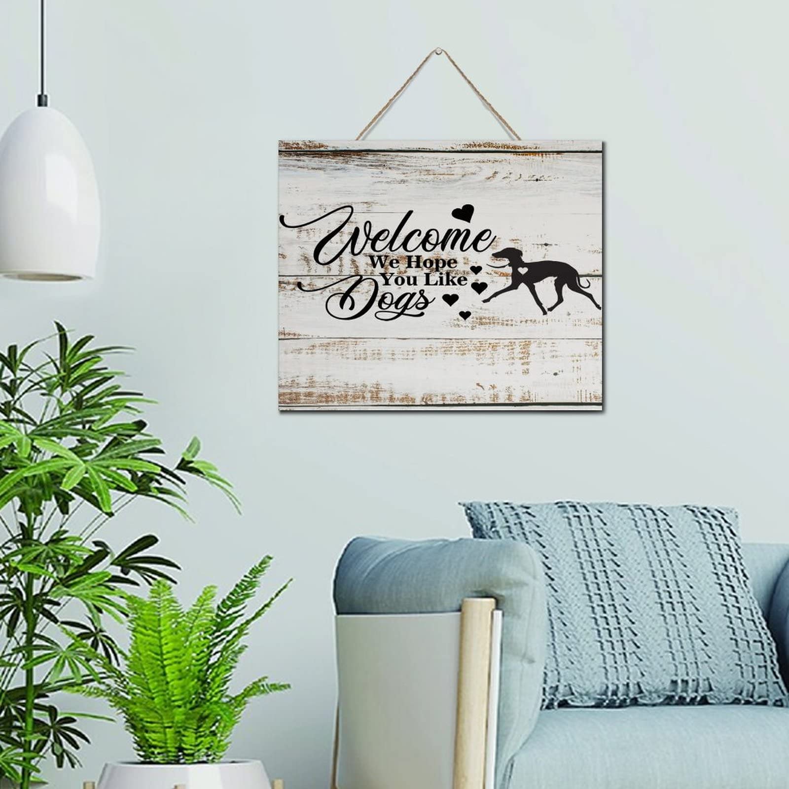 Décoration murale rétro en bois Welcome Dogs pour afficher l'amour de vos animaux