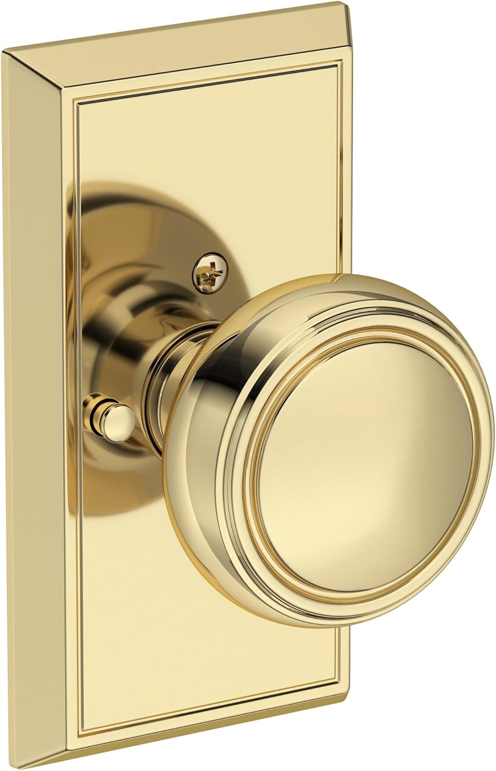 Baldwin PV.BRE.HFR Bremerton Privacy Door Knob Set with Chamfered 5" Rose from the Reserve Collection - Venetian Bronze