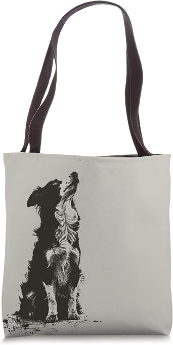 Border Collie Farm Dog Looking At Owner Tote Bag