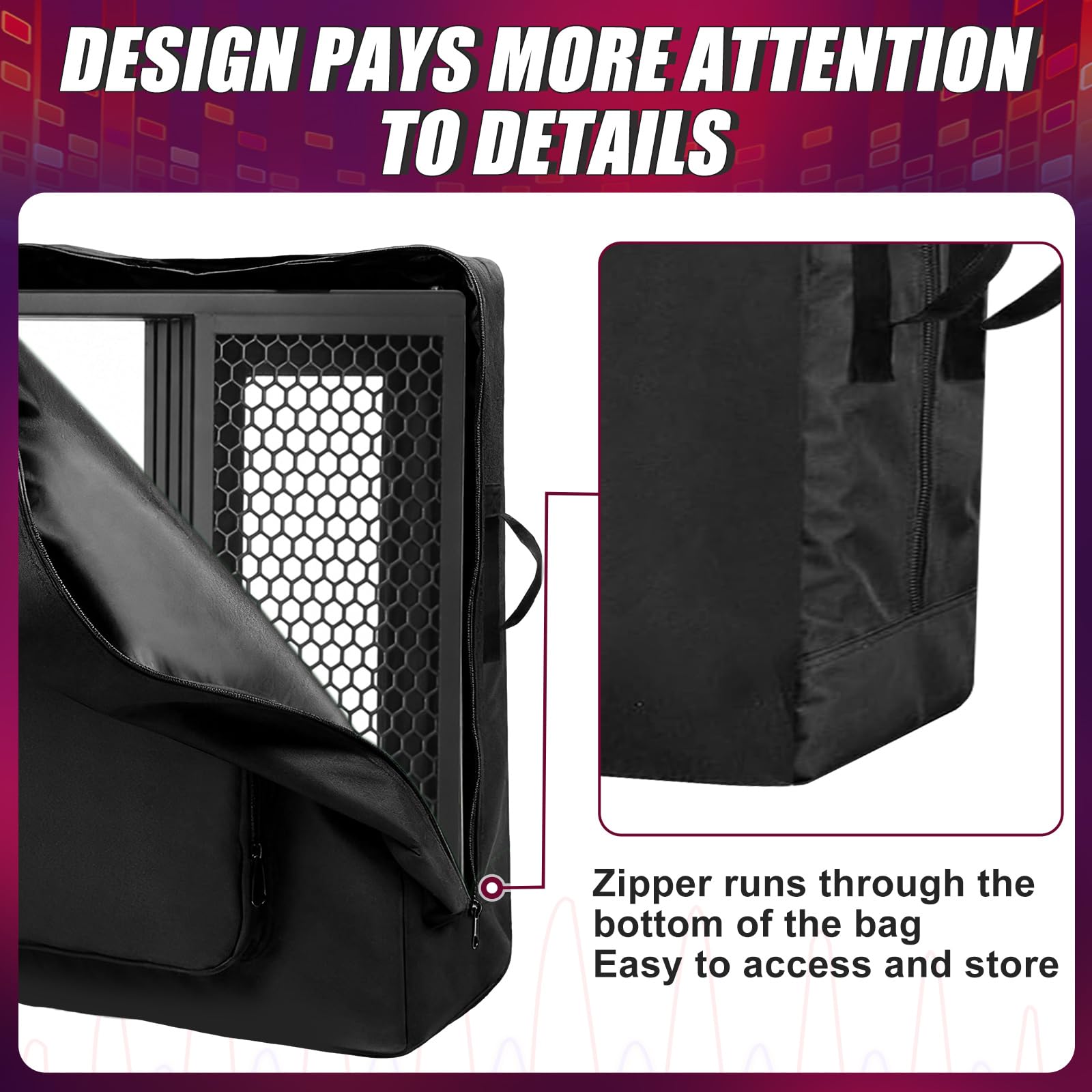 Heavy Duty DJ Facade Booth Carry Bag [opzioni di trasporto multiple+grandi tasche] 121,9 x 14 x 59,9 cm per DJ portatile stand tavolo nero (solo borsa)