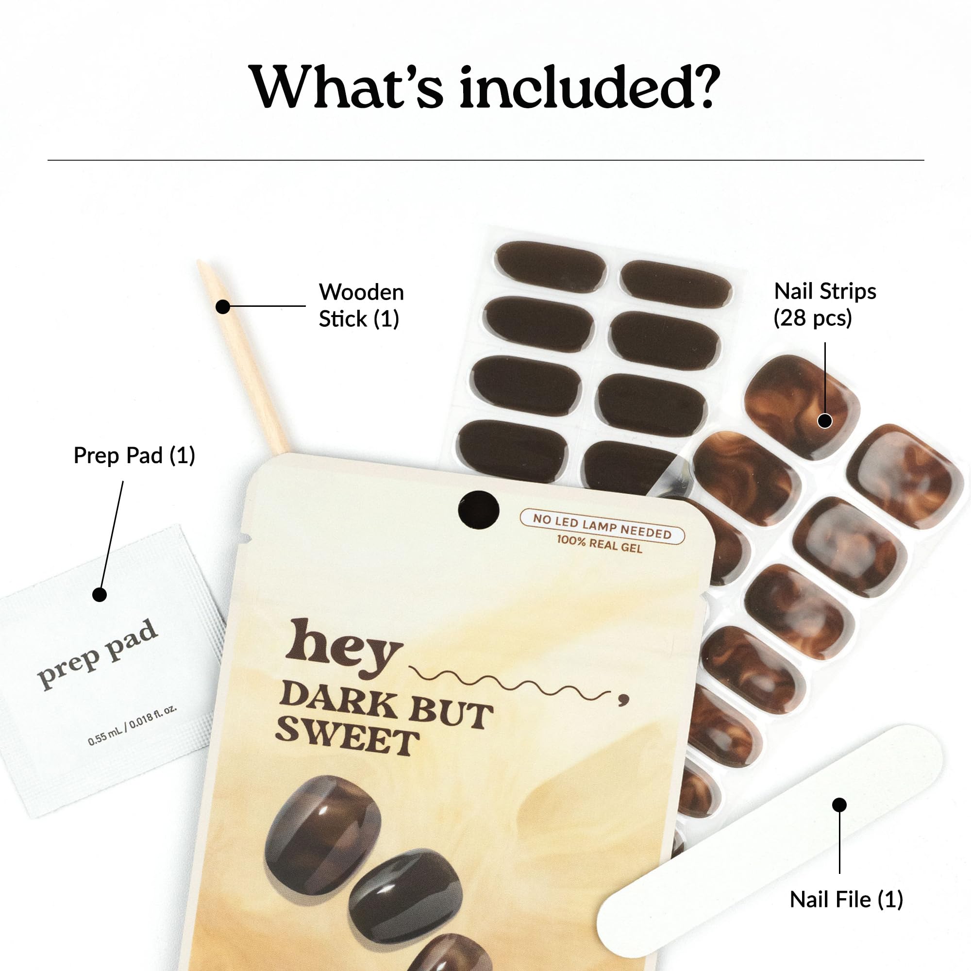 Heyhae Gel Nail Strips - Dark Chocolate Nails -4 Heyhae Gel Nail Strips - Dark Chocolate Nails -4