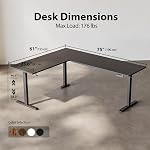 Agilestic L-Shaped Standing Desk Adjustable Height, Electric Corner Standing Desk, Sit Stand Up, 75x61 inch Sit Stand Computer Table, Black