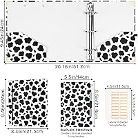 Vista 3 de EYROZILL Mini carpeta de 3 anillas, 5.5 x 8.5 pulgadas, 2 pulgadas, estampado de vaca