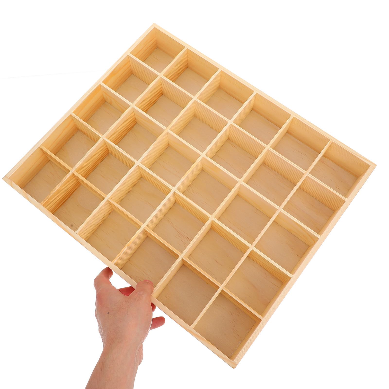 Organizador Calcetines Bandeja para Joyas y Pequeños Objetos con 30 Compartimentos de Madera Apilable, Adecuado para Tocador y Hogar
