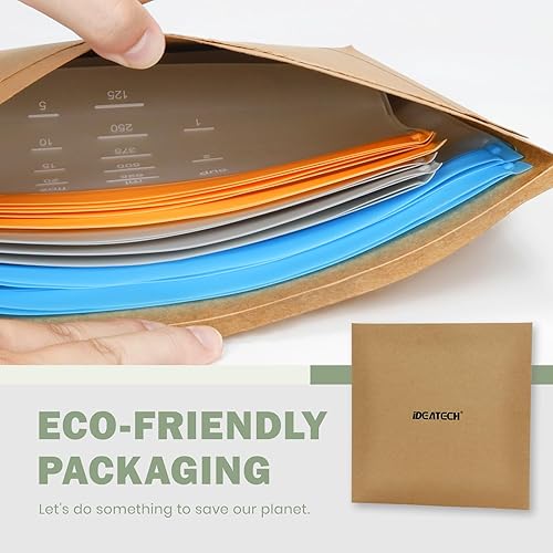 Miniatura 8 de Bolsas de almacenamiento reutilizables aptas para lavavajillas, bolsas de sándwich PEVE reutilizables sin BPA, bolsas de silicona para