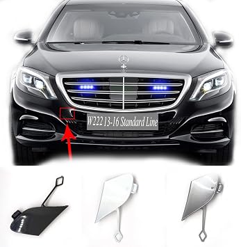 Front Tow Cover Fit 13-16 Mercedes Benz S Class W222 for S300 S320 S350 S350d S400 S400d S450 S500 S560 S600 2013 2014 2015 2016 bumper towing Hook Eye Cap Edition1,Black