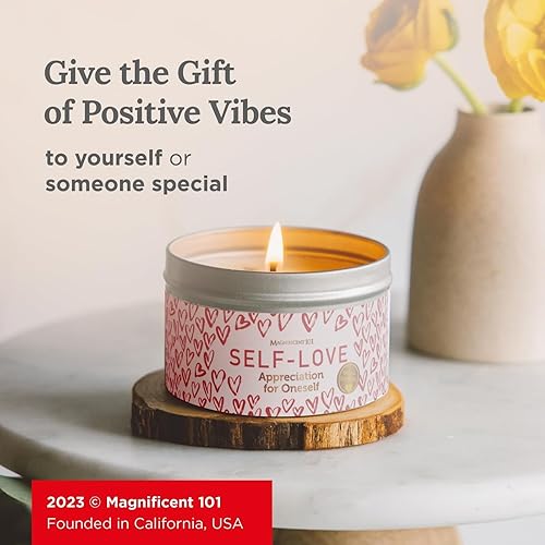 Miniatura 6 de Magnificent 101 Vela de lata de aromaterapia de larga duración 6 onzas 35 horas de combustión Cera de soja totalmente natural con aroma de