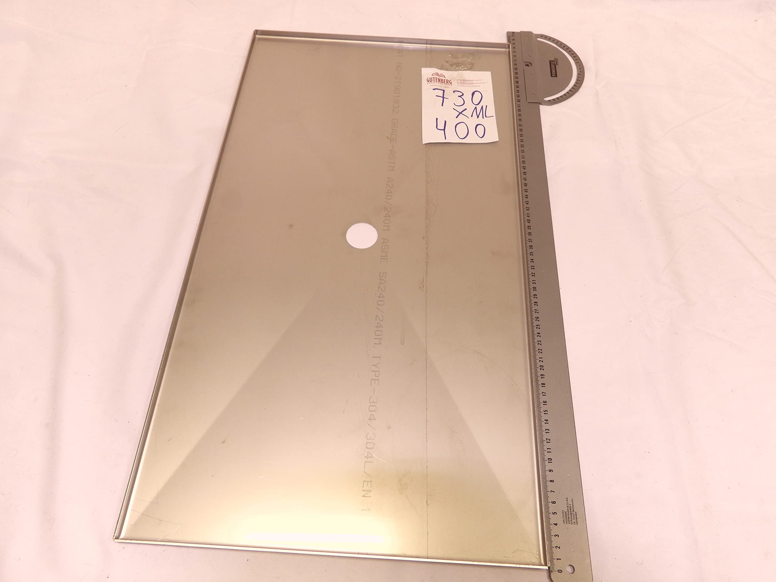 Vaschetta antigrasso in acciaio inox V2A Hz1BBQde, variabile, in tutte le misure, super ricambio per diverse griglie a gas, in acciaio inox (730 x 385 x 15 mm, con foro al