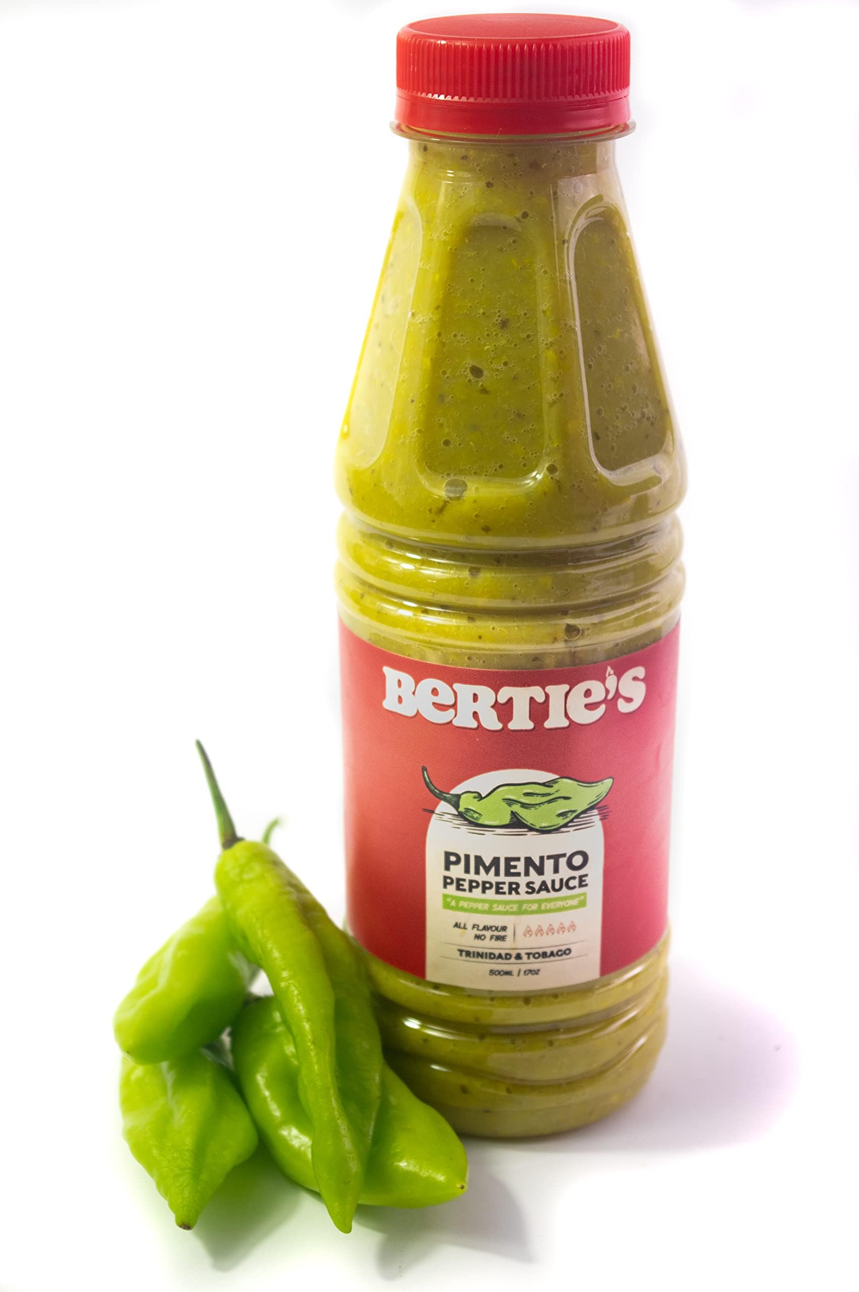 Bertie's Trinidad Pimento Sauce (17 Oz./500ml) | Adds Wonderful Flavour and Aroma Without The Heat to Dish | Season Your Meats And Vegetables