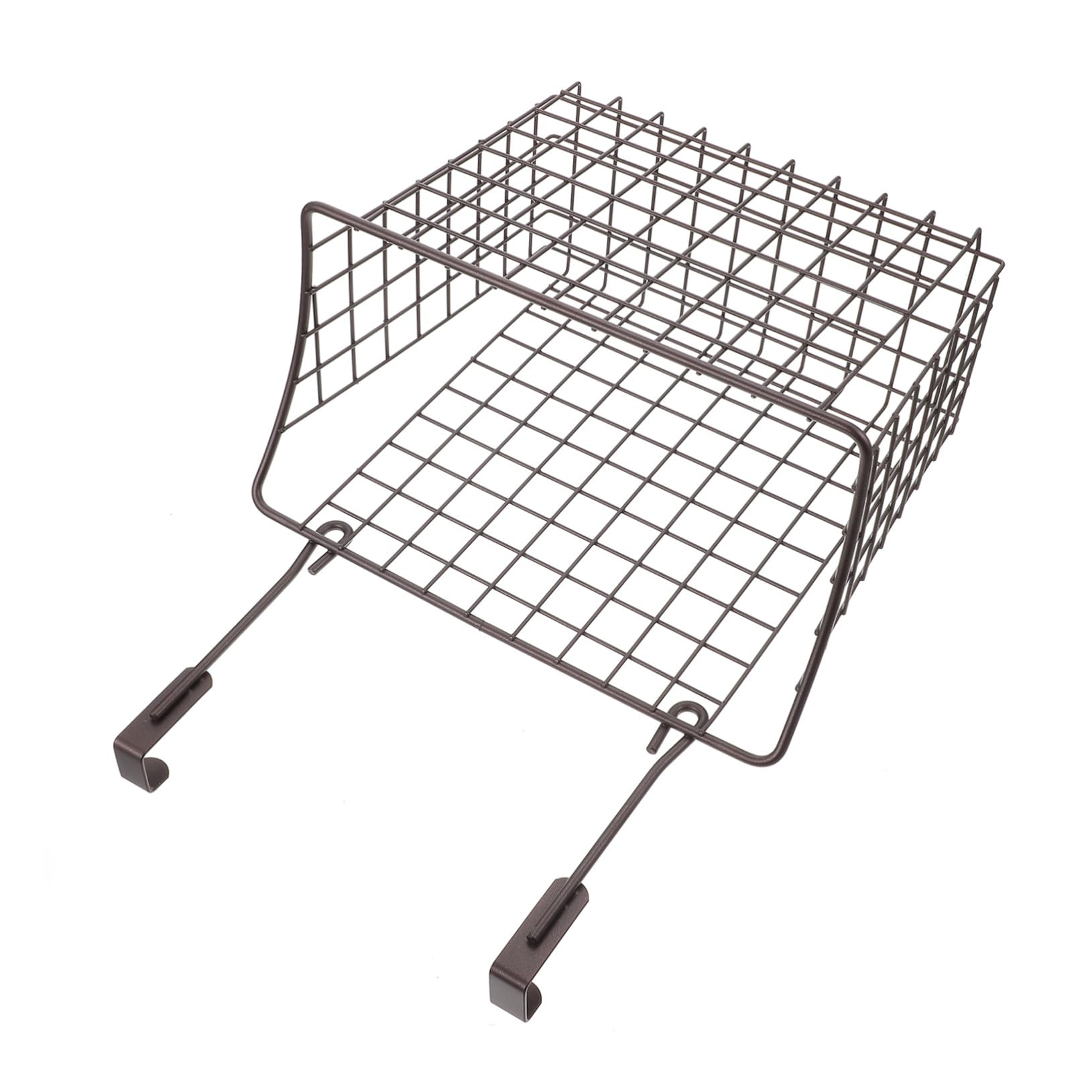 POPETPOP Cesta de Almacenamiento Colgante para Cocina en Hierro Negro, Estante Organizador Ahorrador de Espacio Diseño Elegante y Apariencia Simple para Hogar