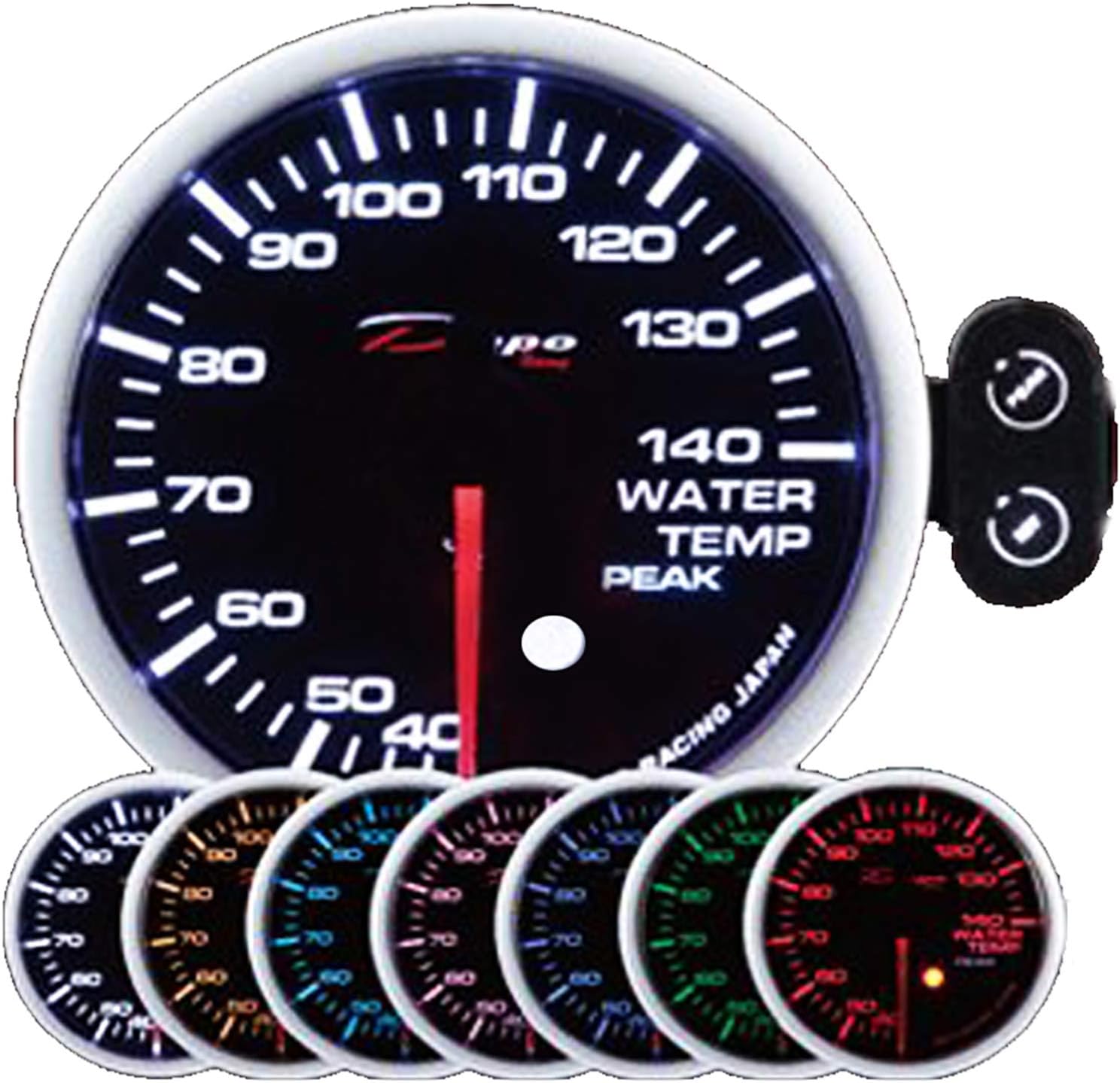 Depo RacingGauges Water Temperature 7 Color - 60mm