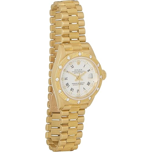 Rolex, Pre-Loved Diamond 18K Gold Bark Datejust President 69288 26mm, White