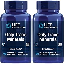 Life Extension Only Trace Minerals, a Daily dose of zinc, Chromium, Boron, Copper, Manganese, Vanadyl sulfate, Gluten-Free, Non-GMO, Vegetarian, 90 Capsules, Pack of 2