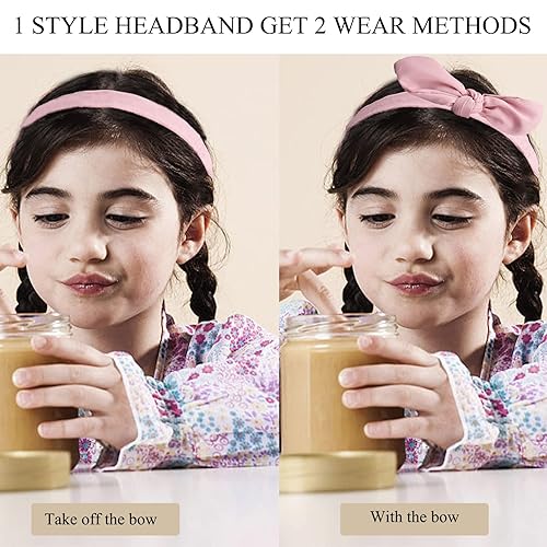 Miniatura 3 de Paquete de 6 diademas para mujer, diademas florales con lazo para niñas, diademas anudadas con dientes, diademas para niñas de 8 a 12 años,
