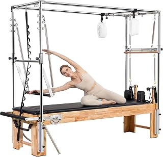 Pilates Reformer with Cadillac Tower & Mat, 6 Springs, Studio Grade