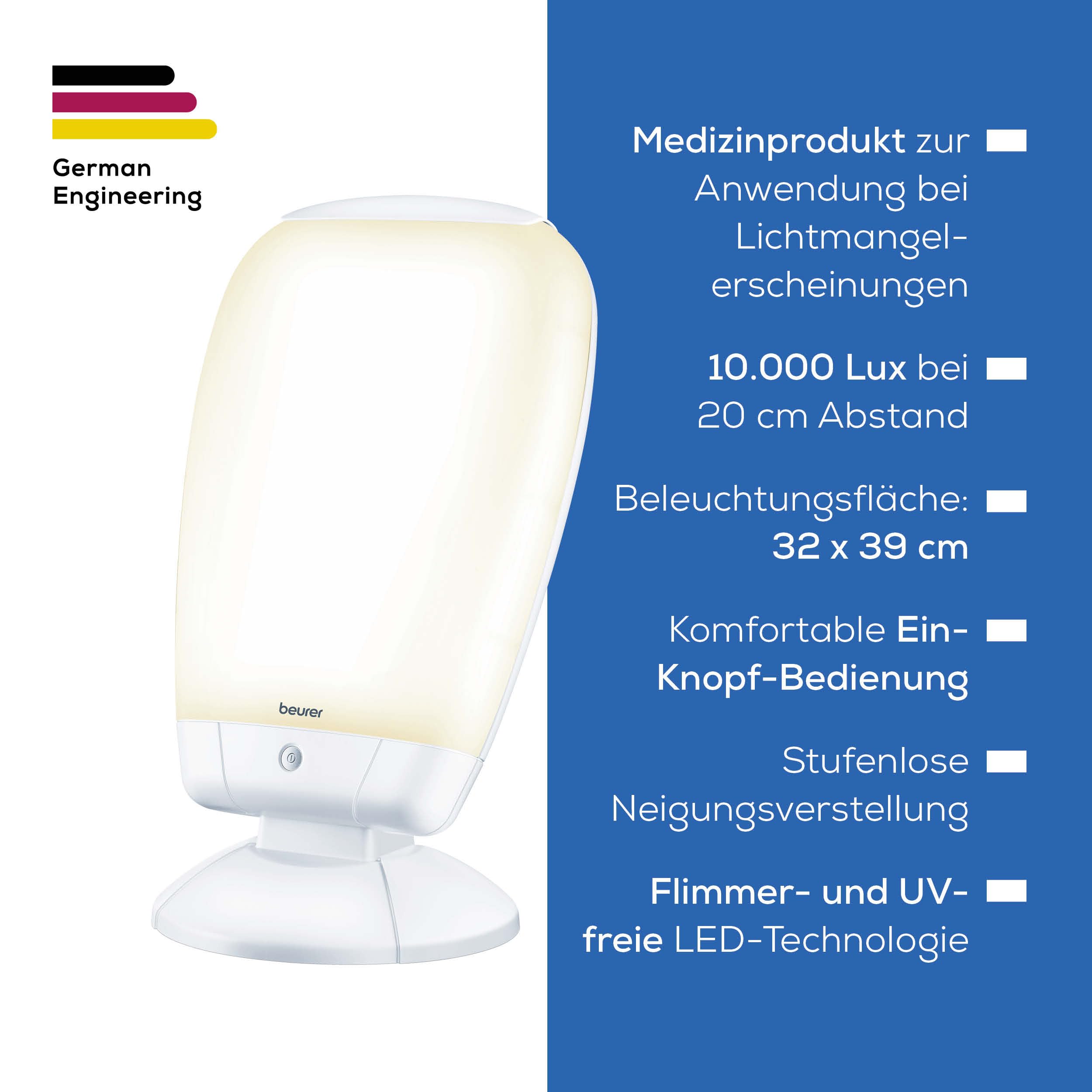 Beurer TL 80 Tageslichtlampe Tageslicht-Simulation stufenlose Neigungsverstellung