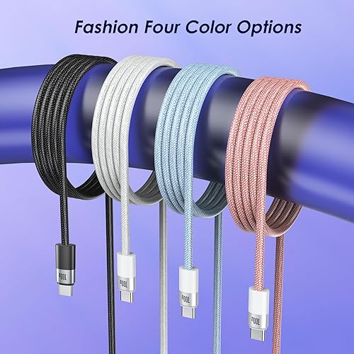 Miniatura 8 de LUFOEVER Cable USB C a USB C, cable de carga USB C (3 pies 100 W) tipo C de carga rápida compatible con teléfonos móviles tipo C, portátiles,