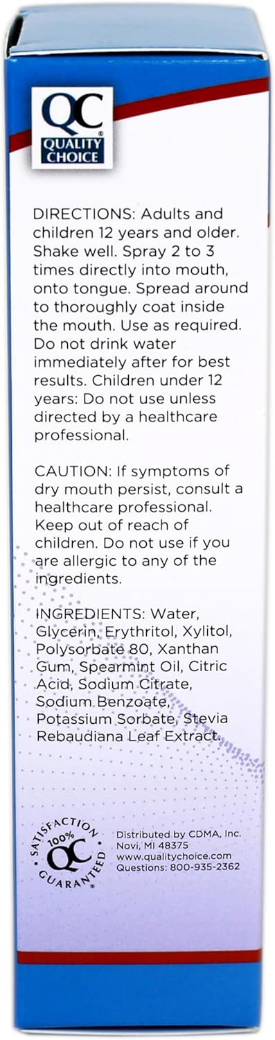 Quality Choice Moisturizing Dry Mouth Breath Spray, Soft Mint, 1.5 Ounce (Pack of 4)