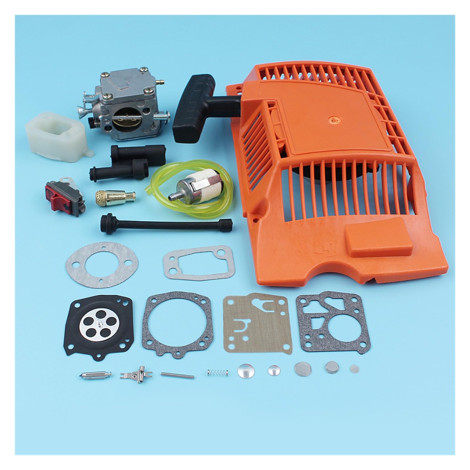 Kit de diafragma carburador interruptor colector admisión arranque for filtro combustible aceite motosierra Husqvarna 268 272 XP