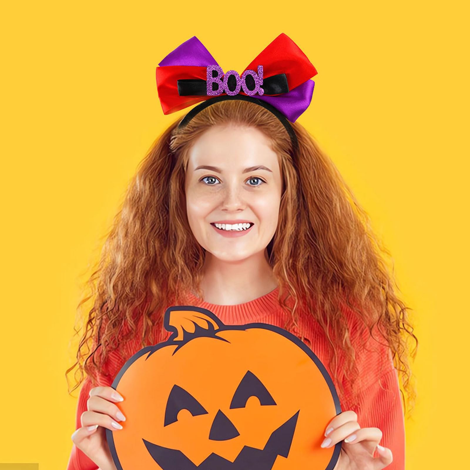 2 Fasce Per Capelli Con Fiocco, Rosse E Nere, In Tessuto Non Tessuto E Lana, Taglia Unica Adulto E Bambino, Per Feste Halloween E Costume
