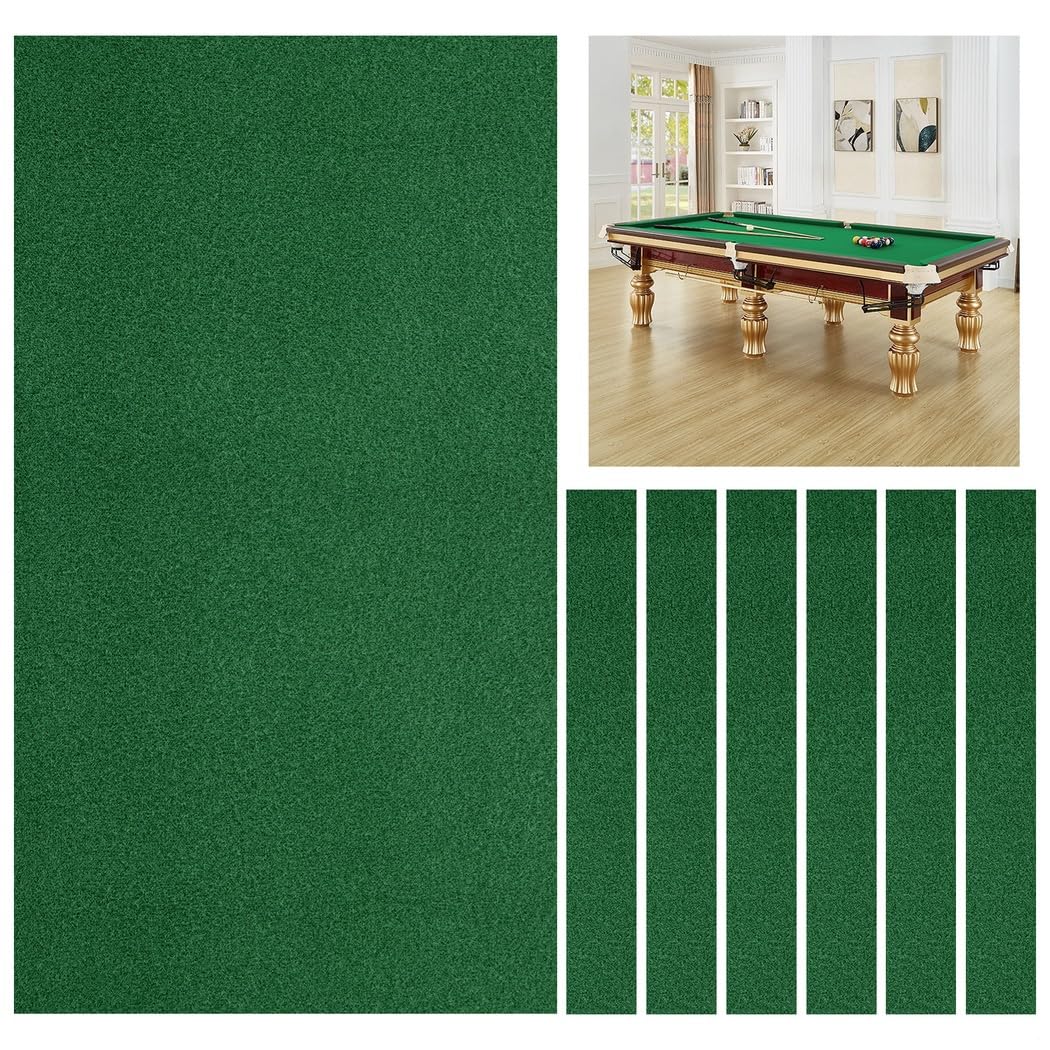 Panno in feltro per tavolo da biliardo da 2,4 m, in nylon e feltro, include 6 strisce per telaio, gioco veloce e fluido