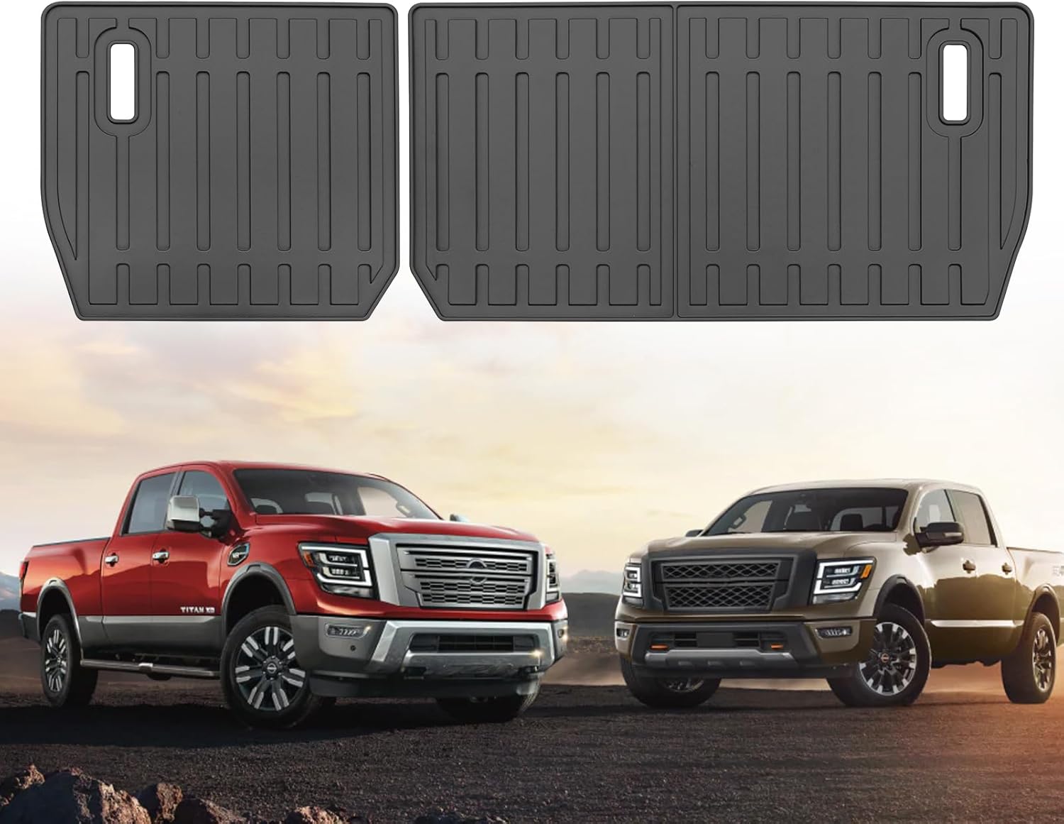 Custom for 2017-2025 Nissan Titan / 2016-2025 Nissan Titan XD Crew Cab Rear Seat Backrest Mats All Weather TPE Protection Mat Accessories (for 17-25 Titan/16-25 Titan XD) for 17-25 Nissan Titan/16-25 Titan XD Crew Cab