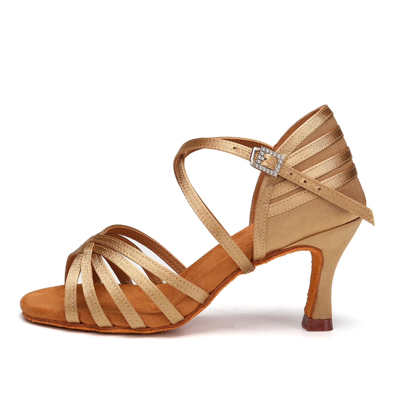 AOQUNFS Zapatos de Baile Latino Mujer Tacón Salsa Chacha Tango Bachata Samba Práctica Zapatos de Baile de Salon, 2324-EM