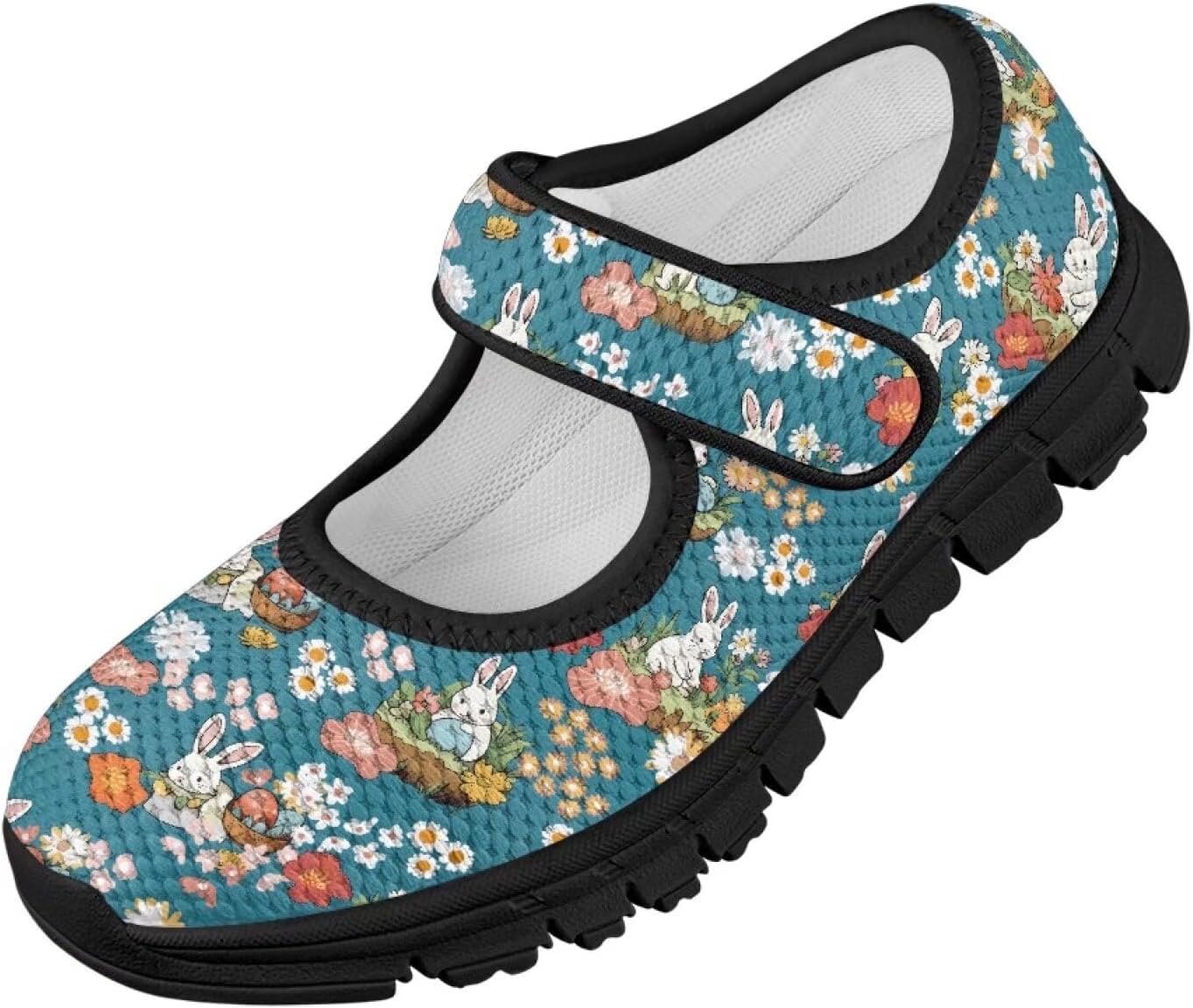 Girls Slip On Casual Shoes St. Patrick's Day Easter Shoes Comfort Non Slip Travel Walking Shoe Mesh Sneaker Black Sole US 11-15
