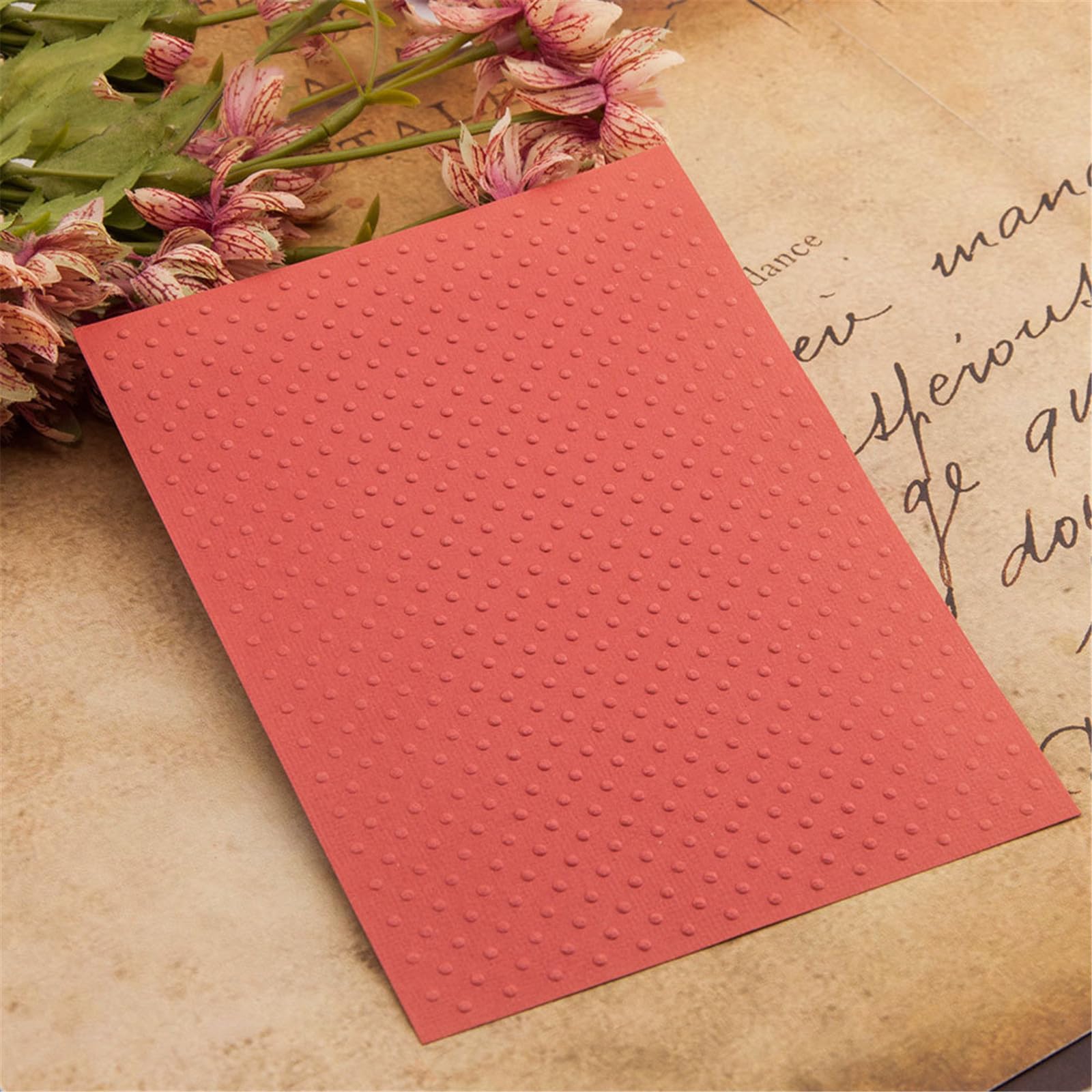 Cartelle Goffratura Plastica A Pois - 12.7x17.8cm Per Scrapbooking - Stampi Fai Da Te Per Biglietti - Foto 4