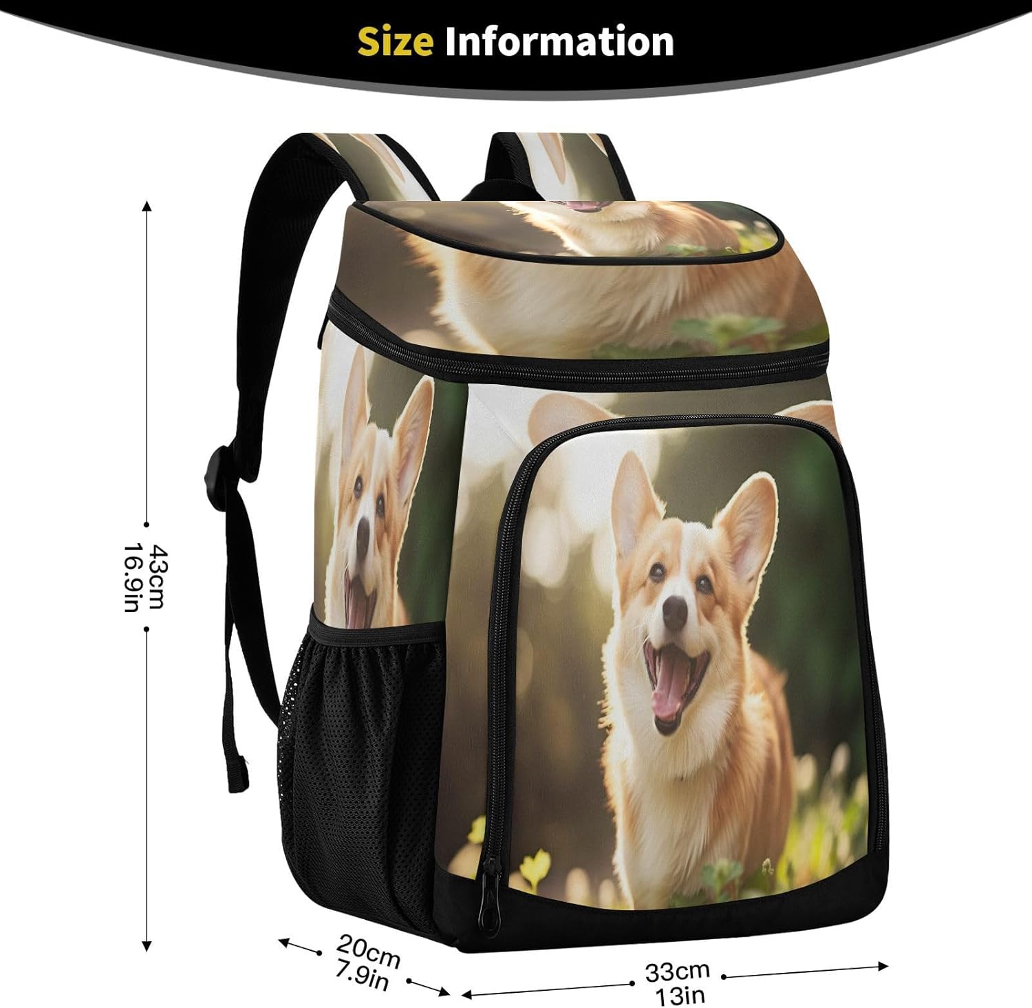 Smiling Dog Cooler Backpack 36 Cans Leakproof Waterproof Backpack Cooler Bag Beach Accessories Travel Camping Fishing Backpack for Women Men