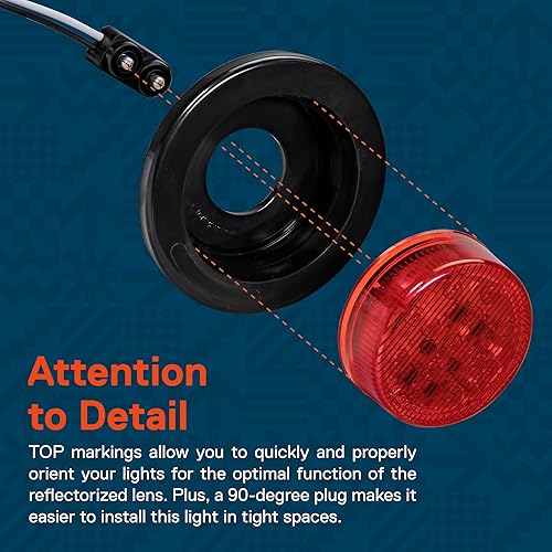 Miniatura 3 de ONLINE LED STORE - Luces de delimitación lateral de 13 LED, redondas, de 6.35cm (padre)., Paquete de 2, Rojo