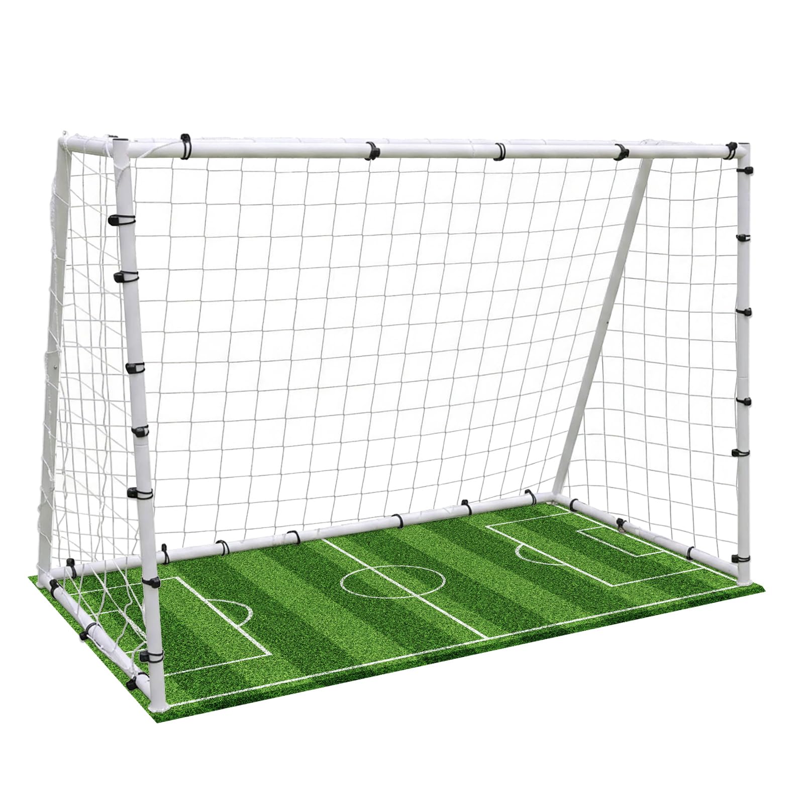 Porta da calcio per giardino, in metallo resistente e montaggio senza
