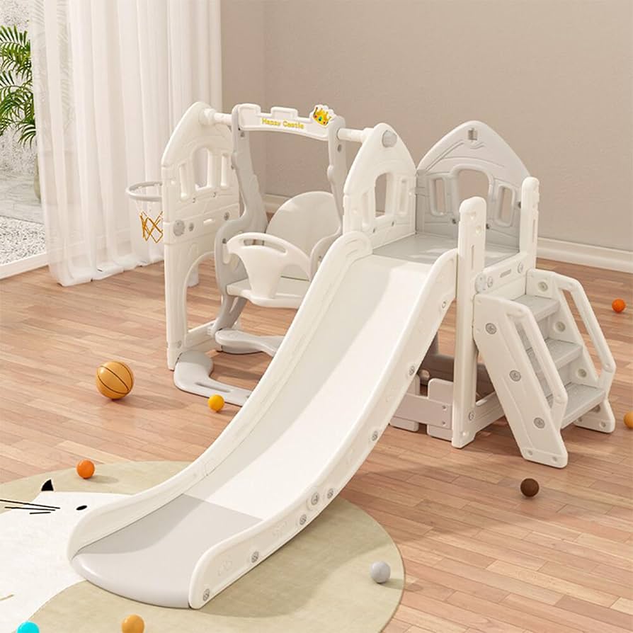 幼児用滑り台とブランコセット バスケットゴール ブランコ三段階調整可 室内遊具 Amazon.co.jp: 滑り台 すべり台 幼児用滑り台とブランコセット